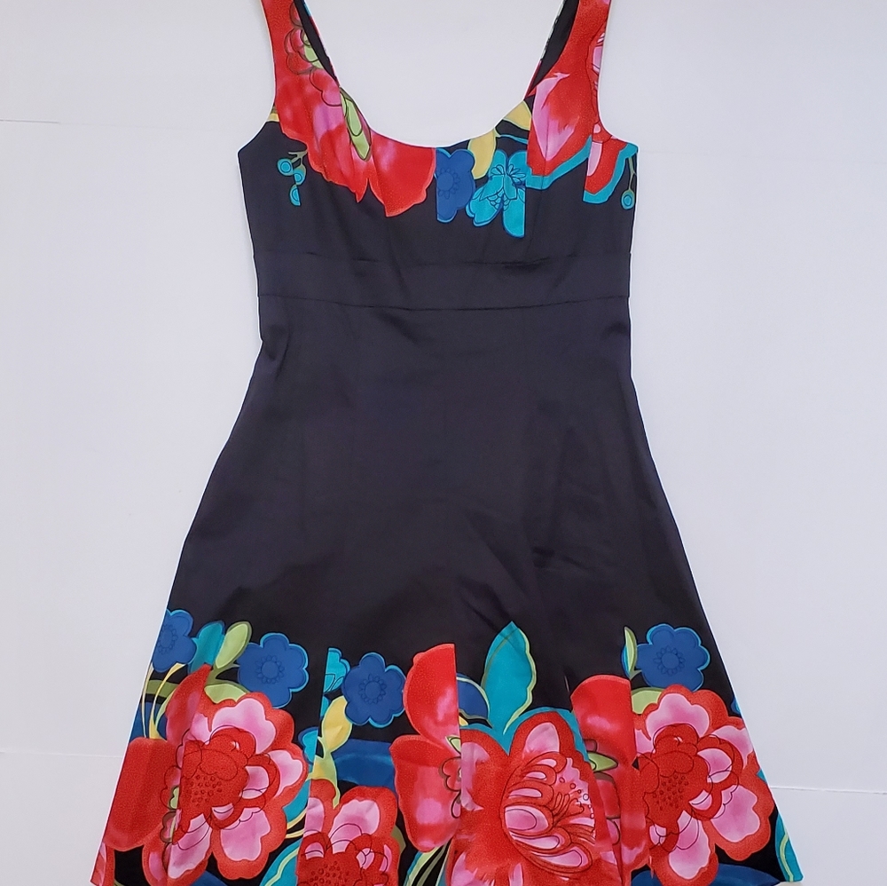 NINE WEST Bright Floral A Line Sleeveless Dress